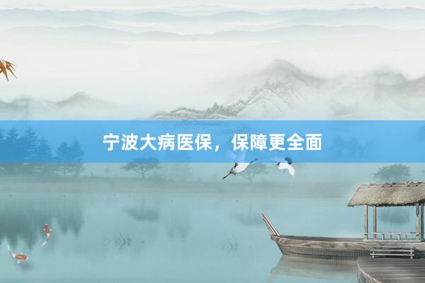 宁波大病医保，保障更全面